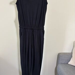 Black Sleeveless Jumpsuit with Tie Waist
